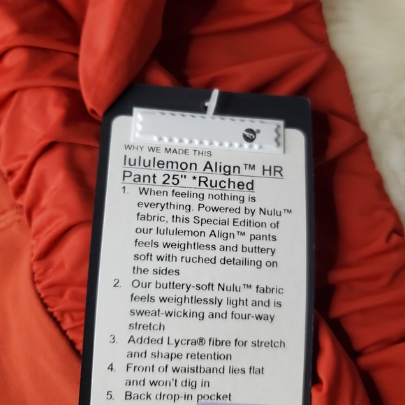 NWT LULULEMON Align High-Rise Pant 25" Ruched Special Edition Cayenne Rust 12 - Picture 4 of 5